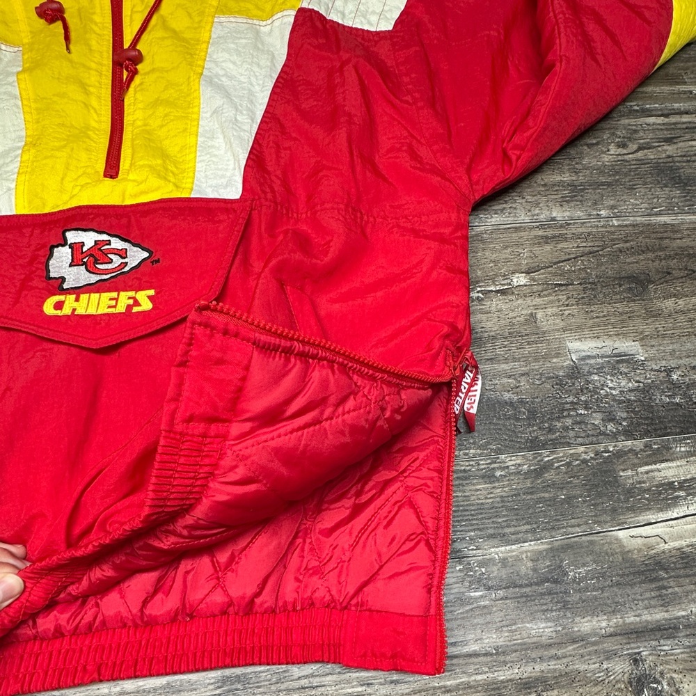 Vintage Starter Kansas City Chiefs Pullover Jacket NFL Pro Line 90s - Picture 11 of 13